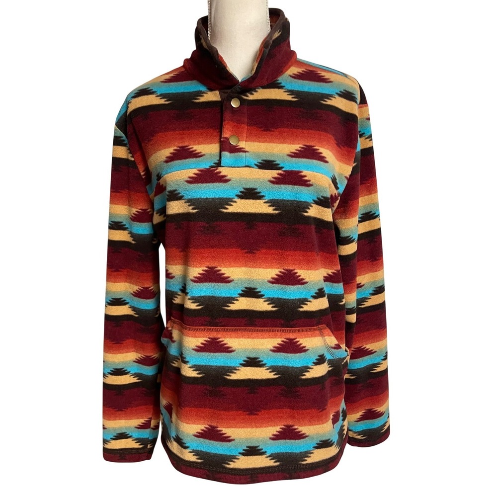 Outback Trading Company Delaney Sunset Henley Fleece Pullover Women's XL
